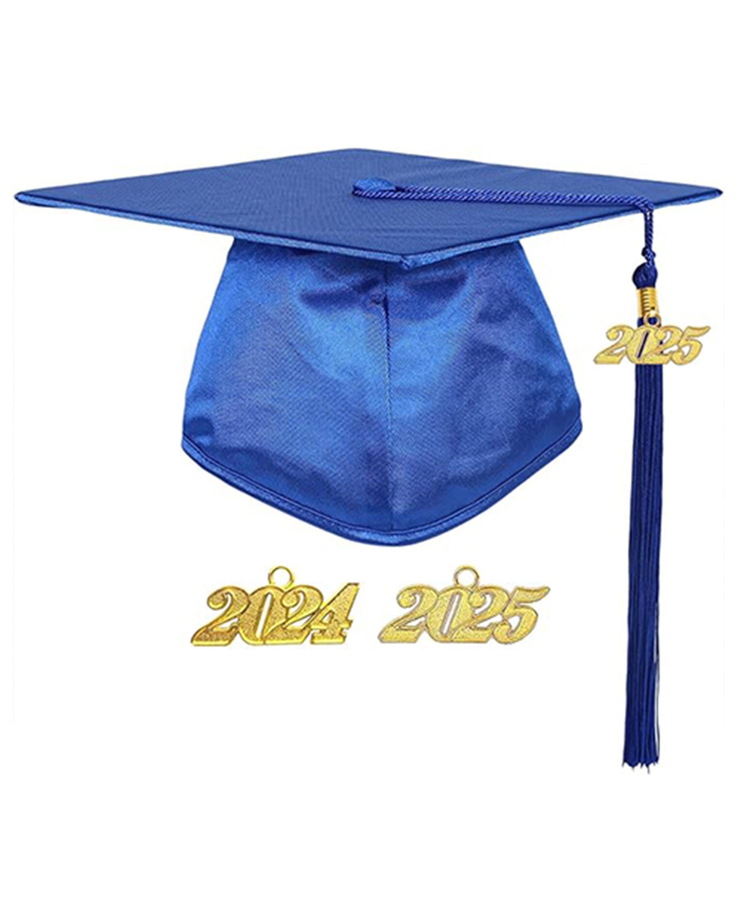 Shiny Preschool and Kindergarten Graduation Gown & Cap Tassel with 2025 Year Charm and stole