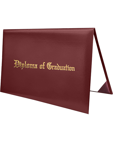 Smooth Graduation Diploma Cover Imprinted "Diploma of Graduation" Certificate Cover 8 1/2" x 11"