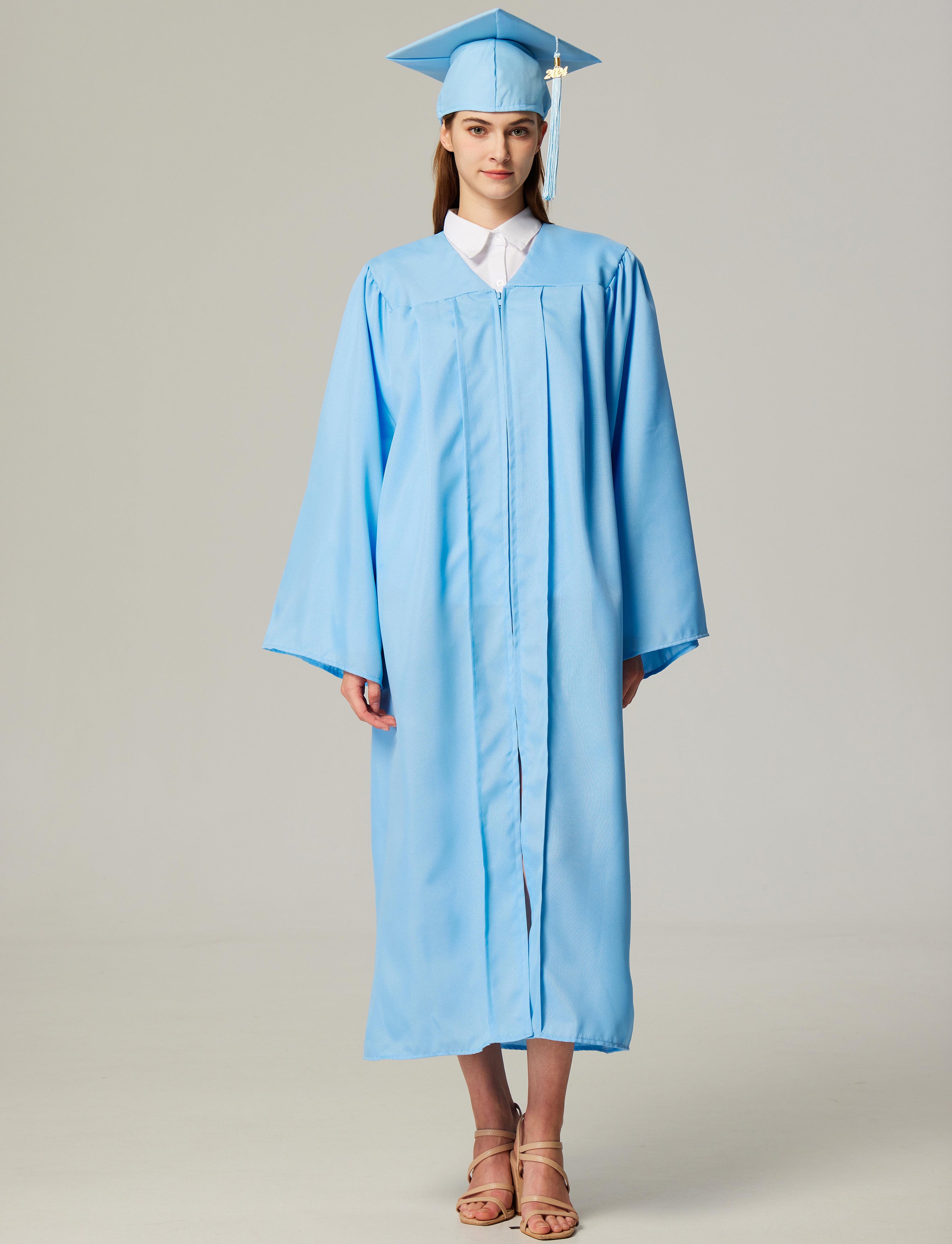 GraduationService Unisex  Matte Graduation Cap & Gown with Tassel 2025 Year Charm Rich Color