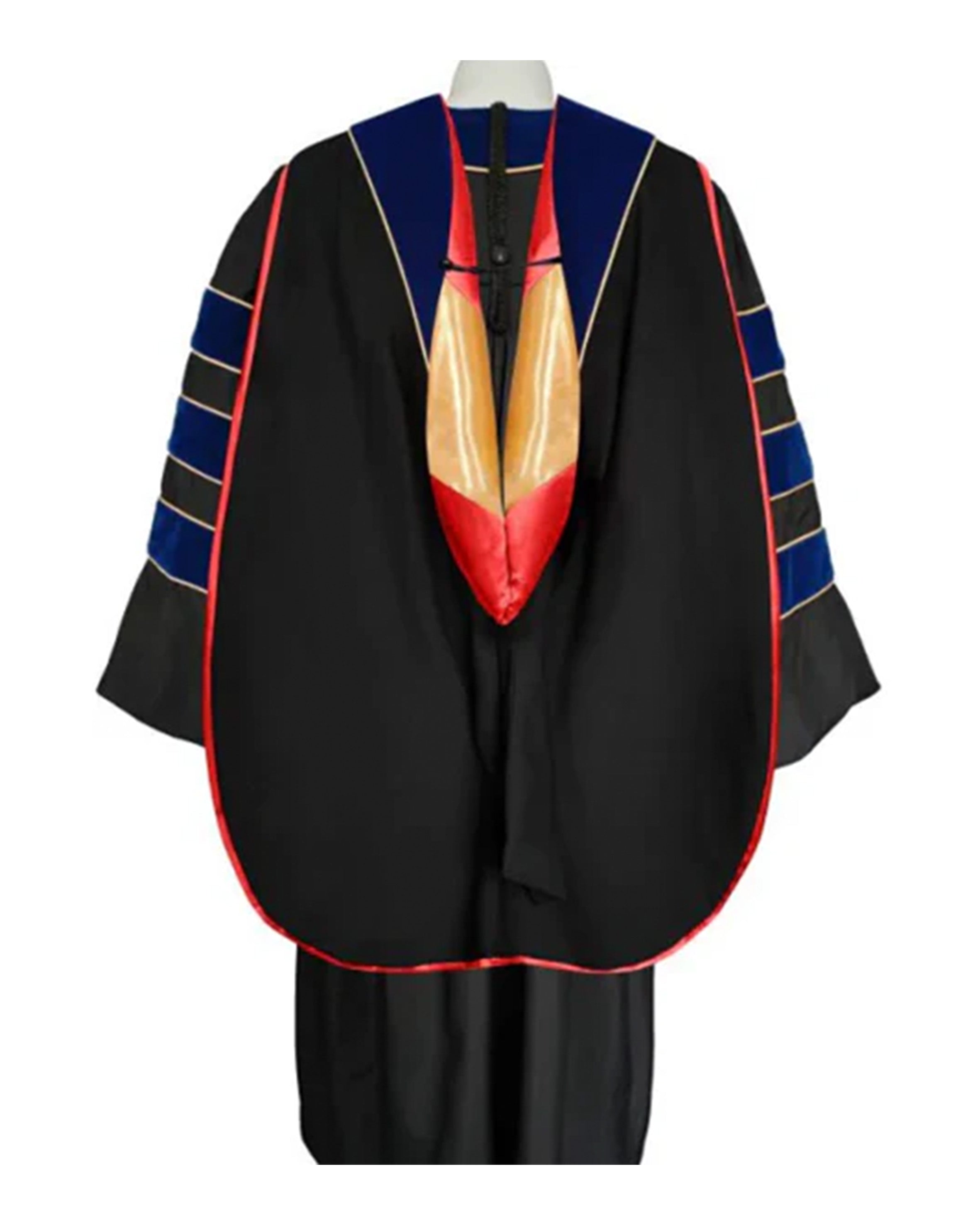 Custom Deluxe Doctoral Graduation Hood with Gold Piping or NO piping