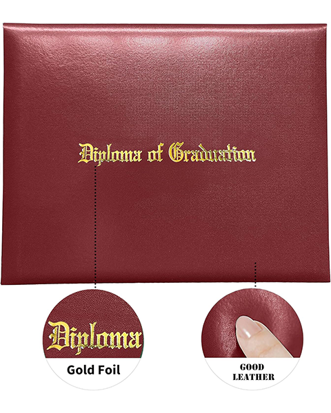 Smooth Graduation Diploma Cover Imprinted "Diploma of Graduation" Certificate Cover 8 1/2" x 11"