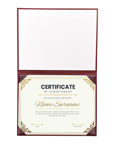 Smooth Graduation Diploma Cover Imprinted "Diploma of Graduation" Certificate Cover 8 1/2" x 11"