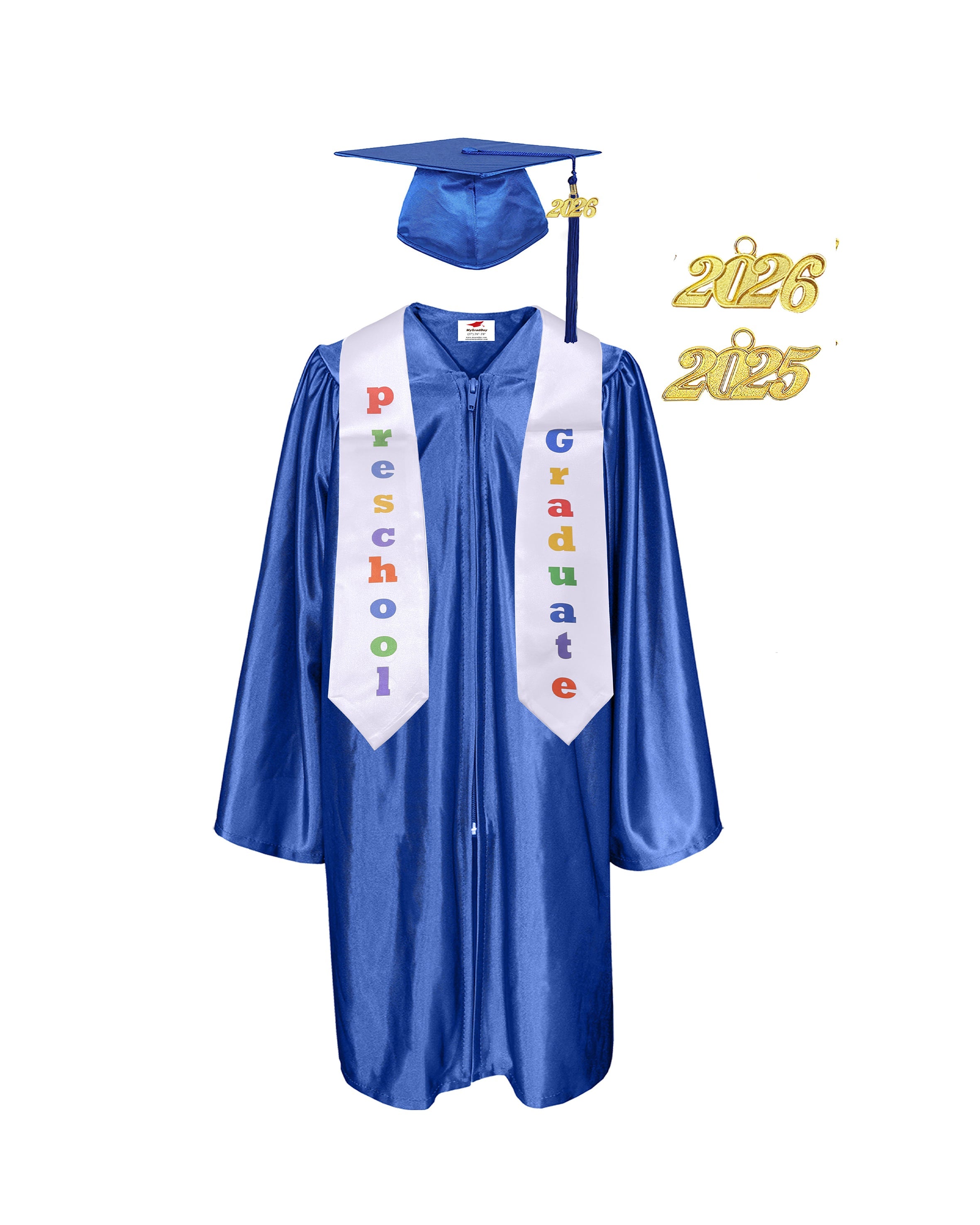 Shiny Kindergarten & Preschool Graduation Gown Cap with Tassel 2026 Ch ...