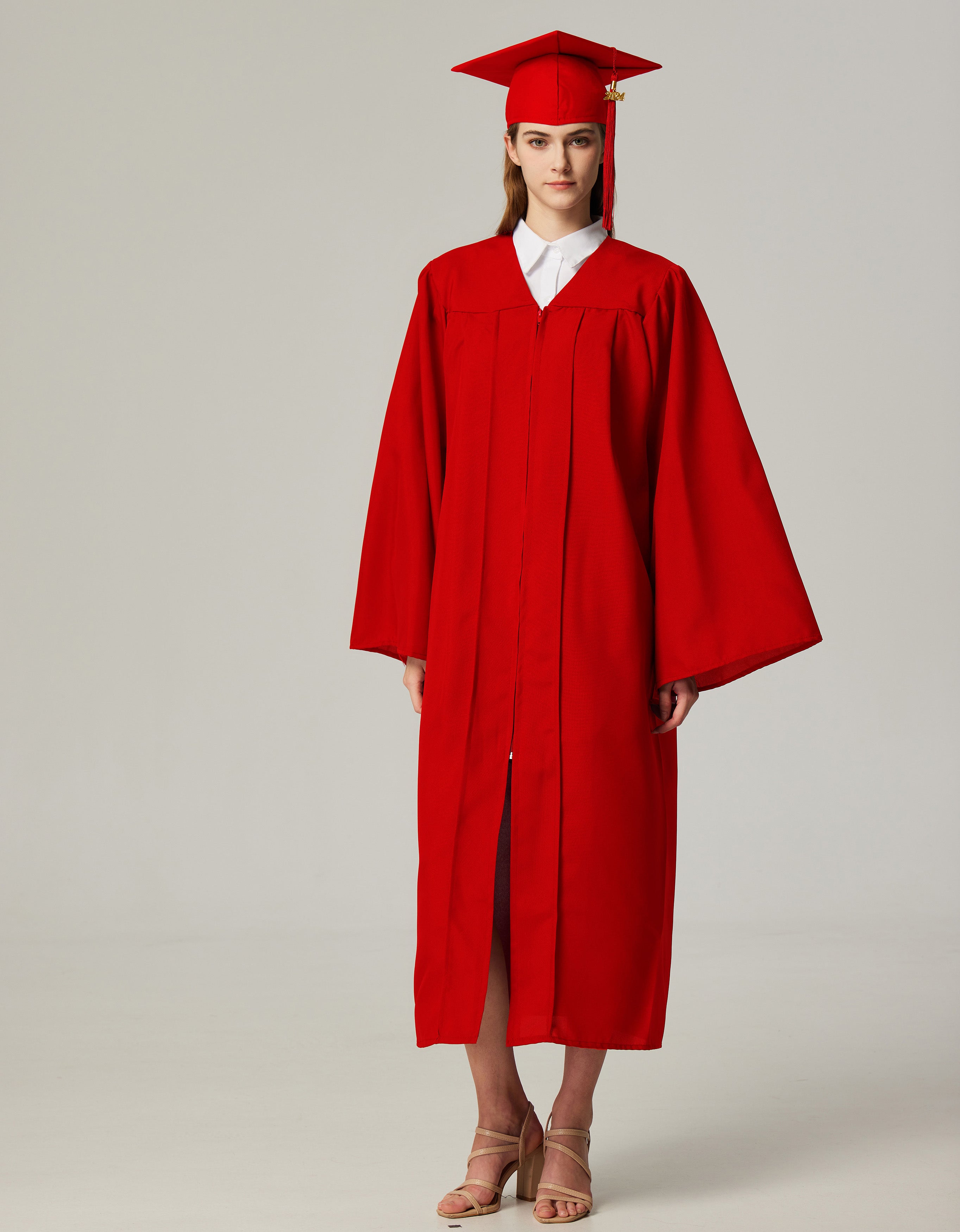 GraduationService Unisex  Matte Graduation Cap & Gown with Tassel 2025 Year Charm Rich Color