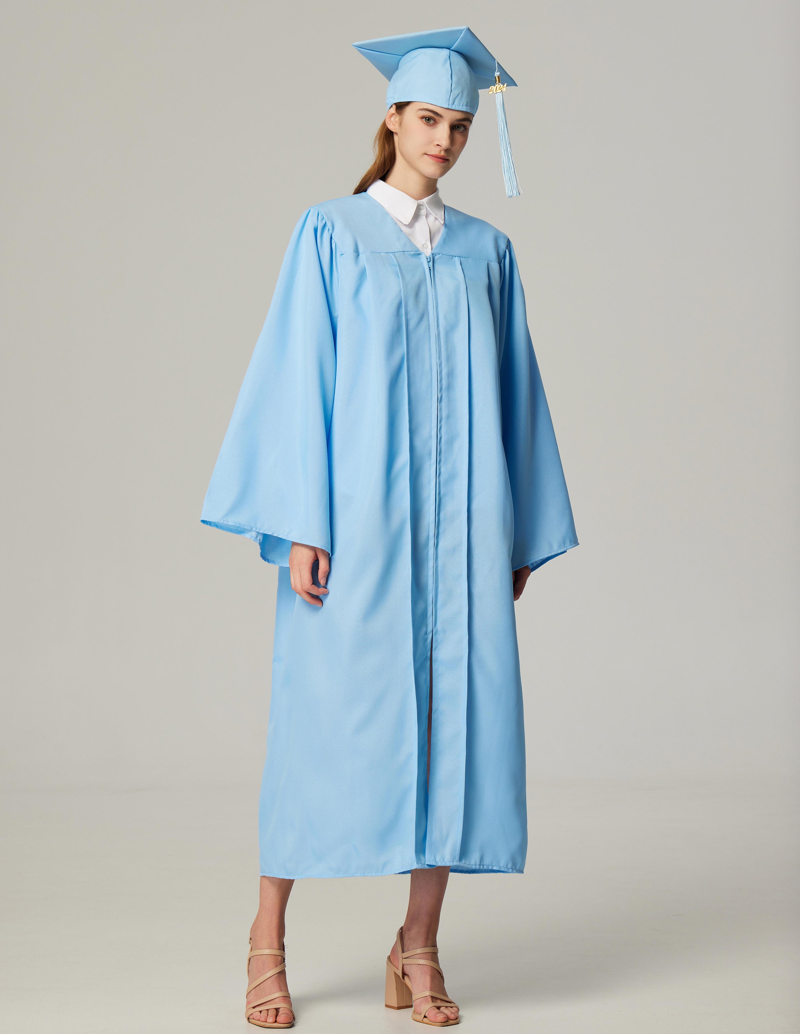 GraduationService Unisex  Matte Graduation Cap & Gown with Tassel 2025 Year Charm Rich Color