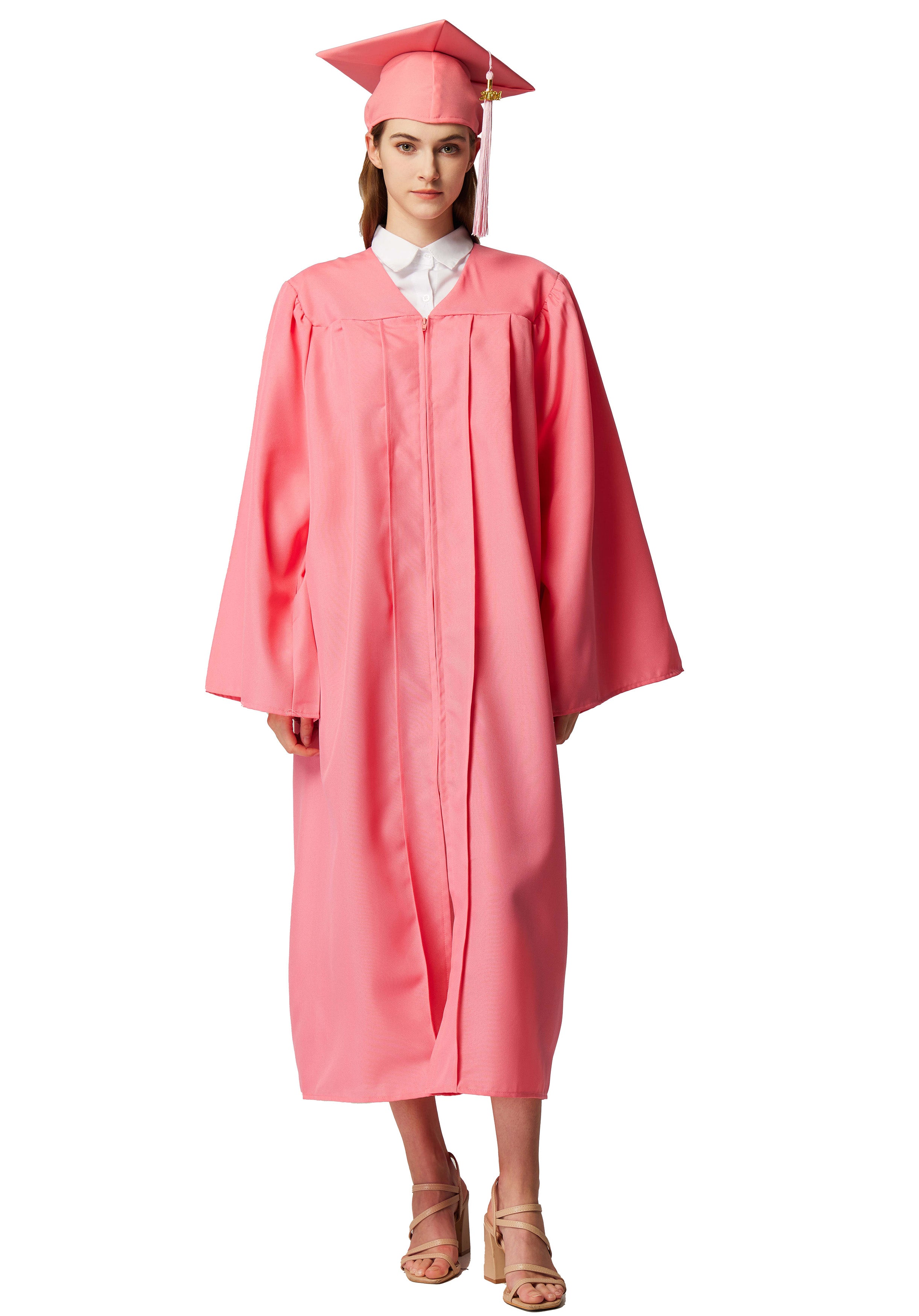 GraduationService Unisex  Matte Graduation Cap & Gown with Tassel 2025 Year Charm Rich Color