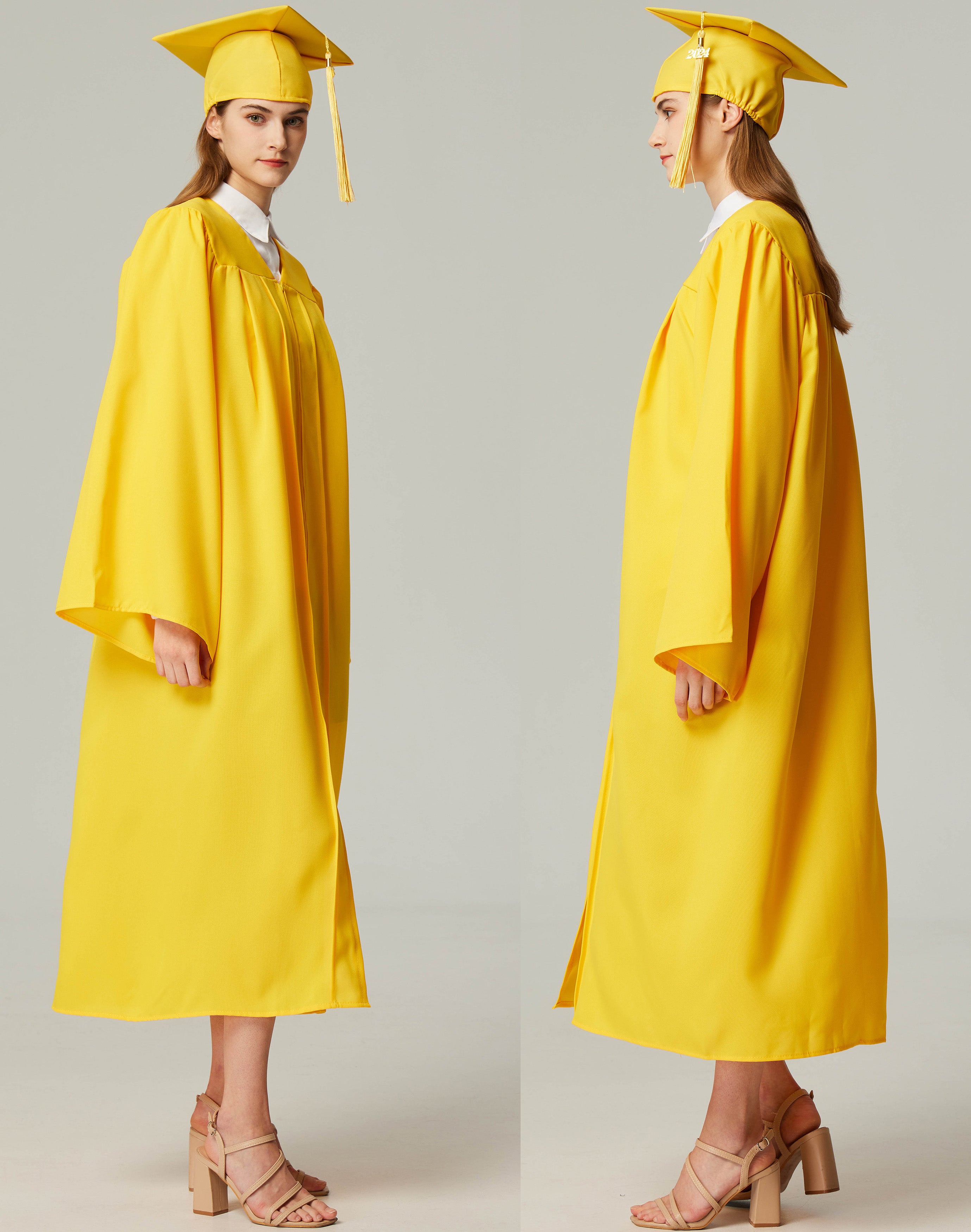 GraduationService Unisex  Matte Graduation Cap & Gown with Tassel 2025 Year Charm Rich Color