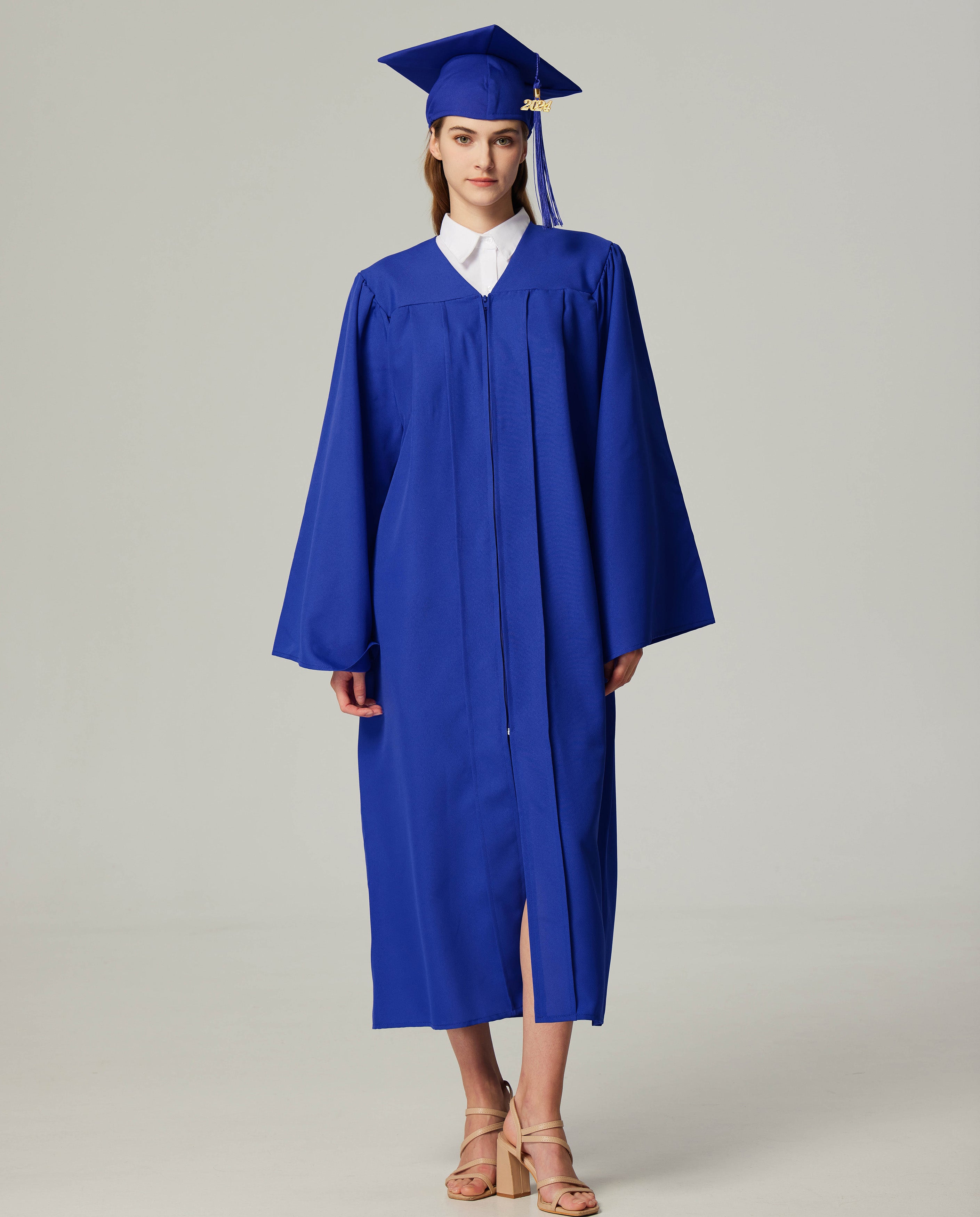 GraduationService Unisex  Matte Graduation Cap & Gown with Tassel 2025 Year Charm Rich Color