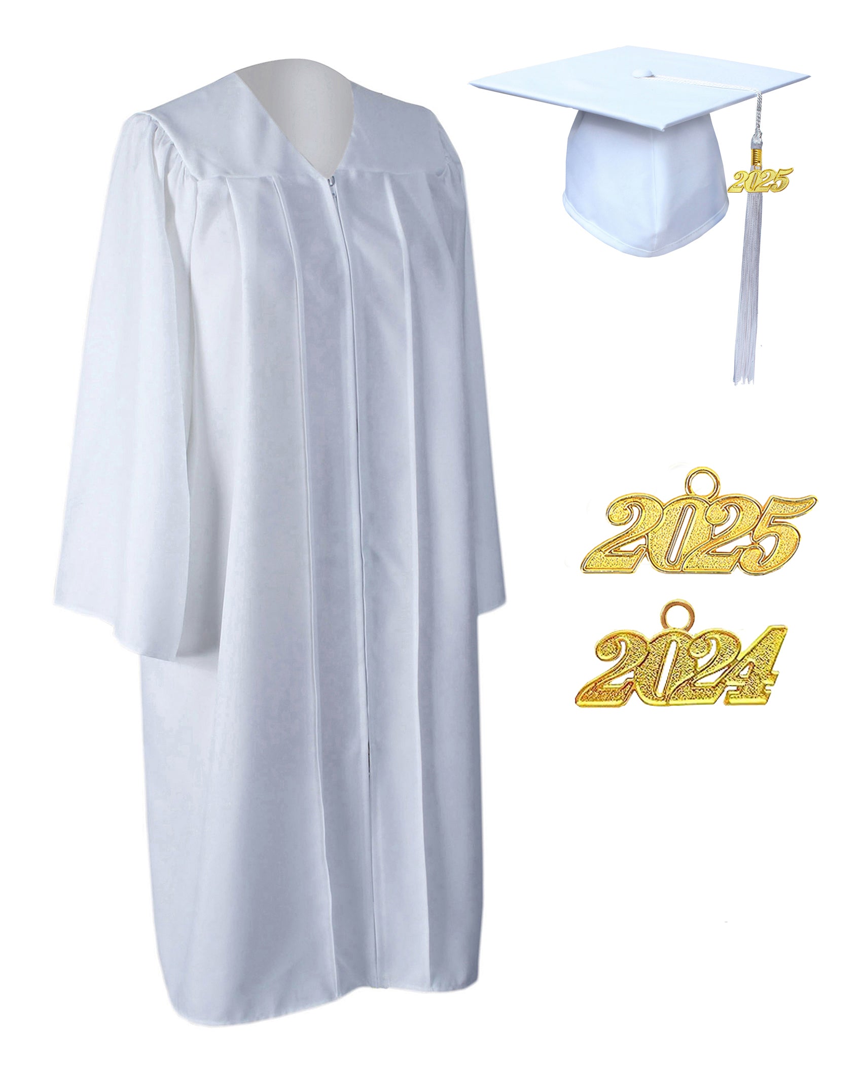 GraduationService Unisex  Matte Graduation Cap & Gown with Tassel 2025 Year Charm Rich Color
