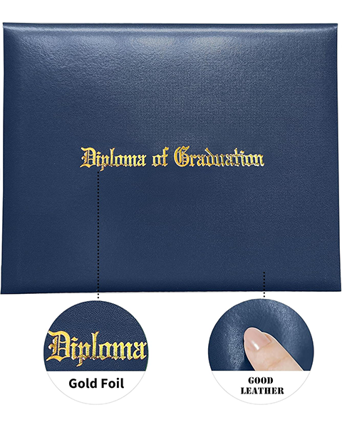 Smooth Graduation Diploma Cover Imprinted "Diploma of Graduation" Certificate Cover 8 1/2" x 11"