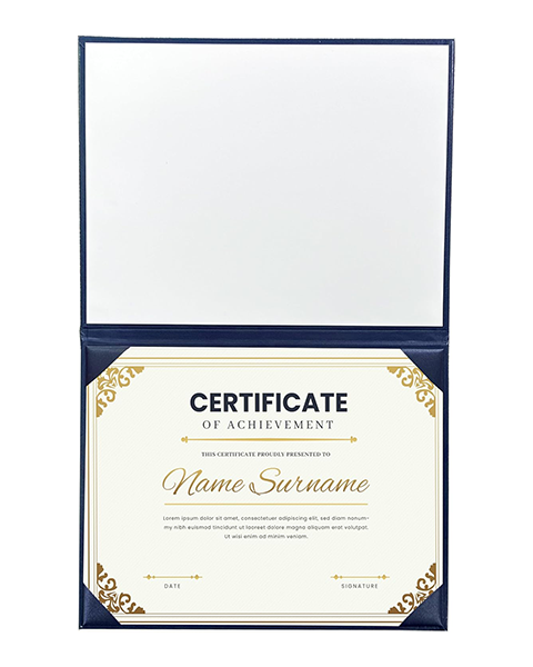 Smooth Graduation Diploma Cover Imprinted "Diploma of Graduation" Certificate Cover 8 1/2" x 11"