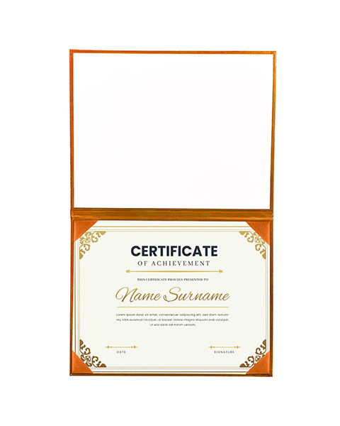 Smooth Graduation Diploma Cover Imprinted "Diploma of Graduation" Certificate Cover 8 1/2" x 11"