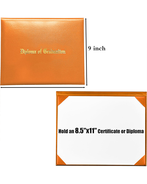 Smooth Graduation Diploma Cover Imprinted "Diploma of Graduation" Certificate Cover 8 1/2" x 11"