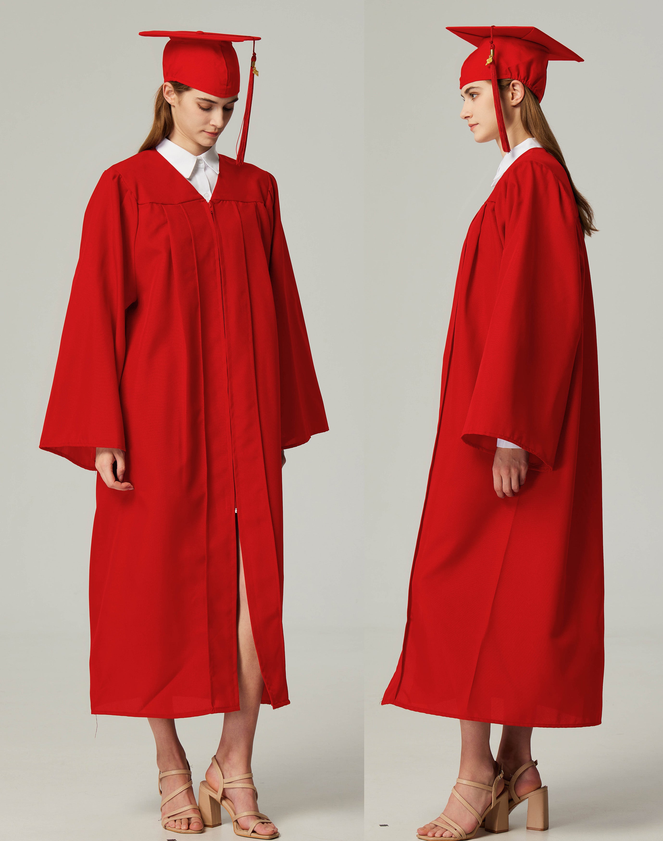 GraduationService Unisex  Matte Graduation Cap & Gown with Tassel 2025 Year Charm Rich Color