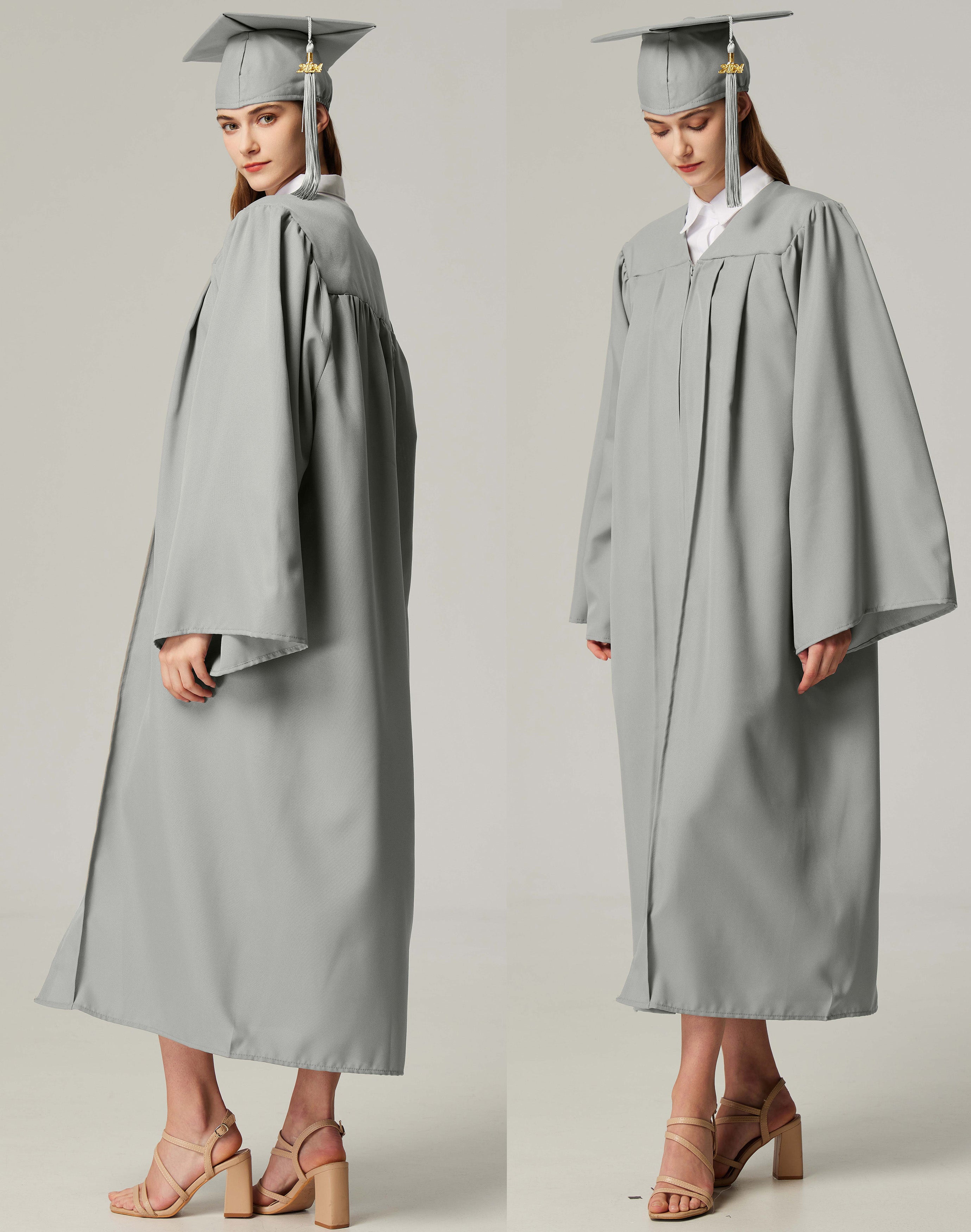 GraduationService Unisex  Matte Graduation Cap & Gown with Tassel 2025 Year Charm Rich Color