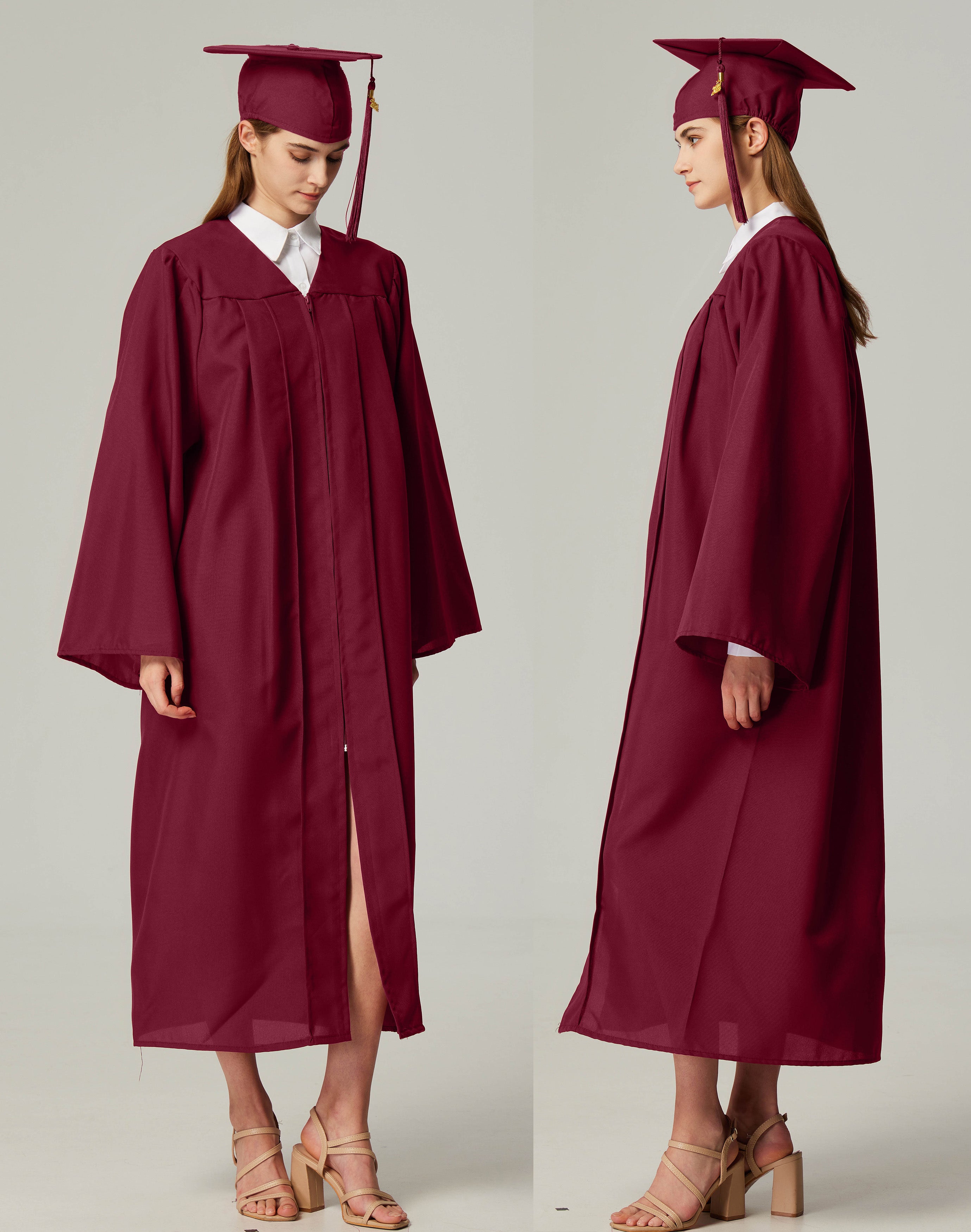 GraduationService Unisex  Matte Graduation Cap & Gown with Tassel 2025 Year Charm Rich Color