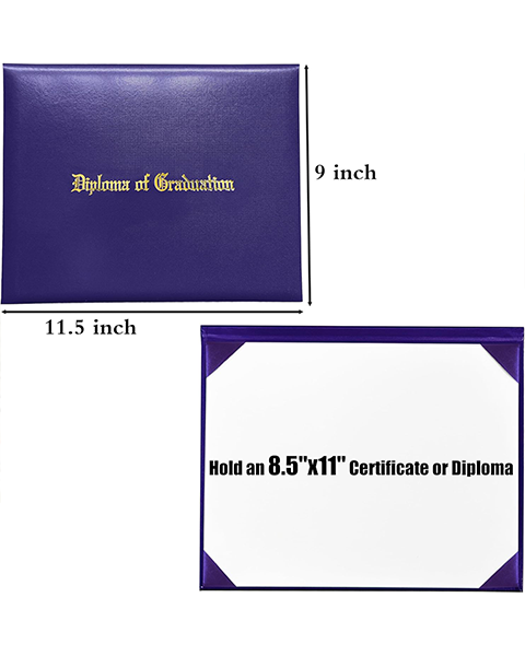 Smooth Graduation Diploma Cover Imprinted "Diploma of Graduation" Certificate Cover 8 1/2" x 11"