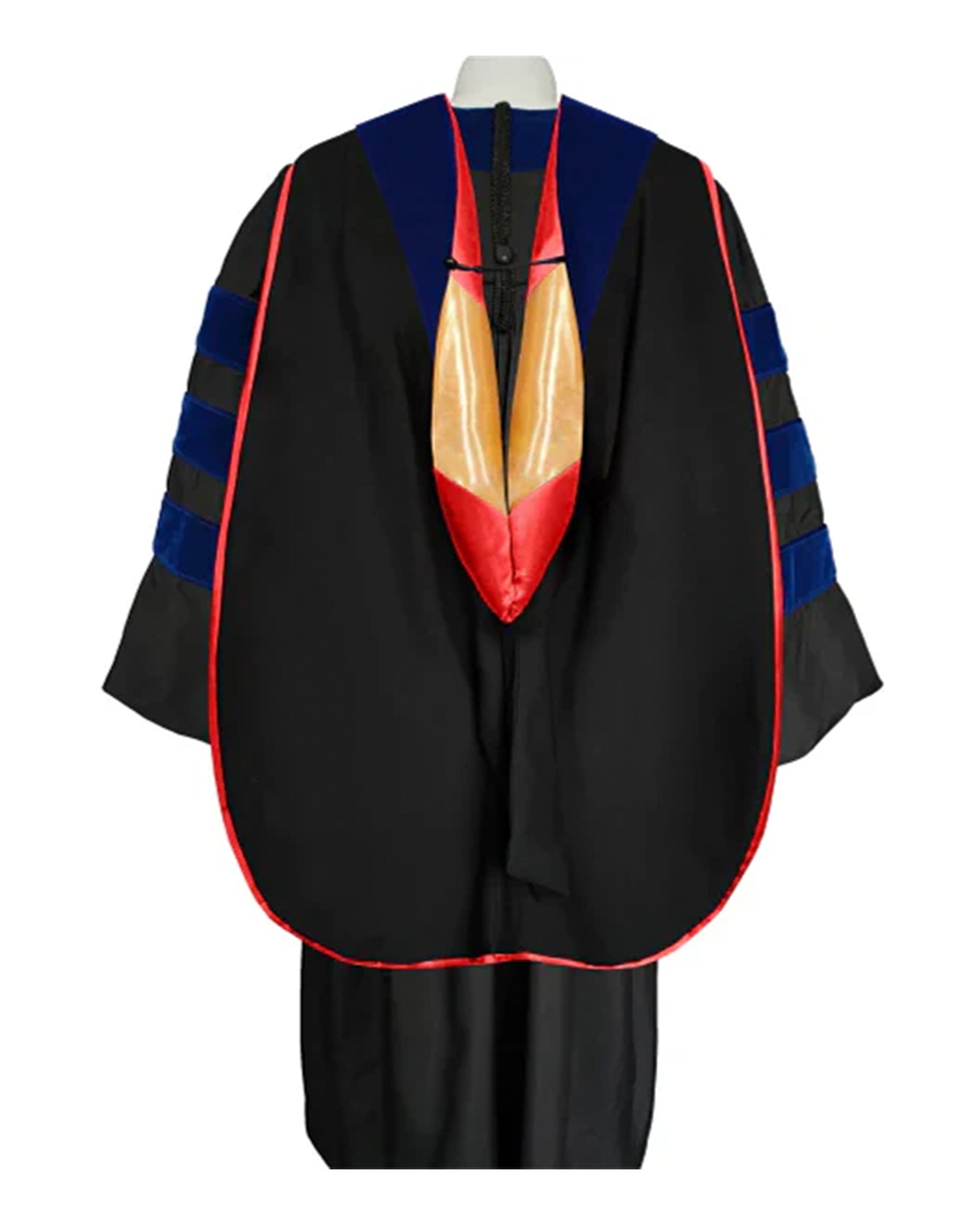 Custom Deluxe Doctoral Graduation Hood with Gold Piping or NO piping