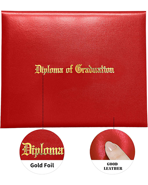 Smooth Graduation Diploma Cover Imprinted "Diploma of Graduation" Certificate Cover 8 1/2" x 11"