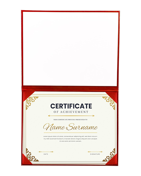 Smooth Graduation Diploma Cover Imprinted "Diploma of Graduation" Certificate Cover 8 1/2" x 11"