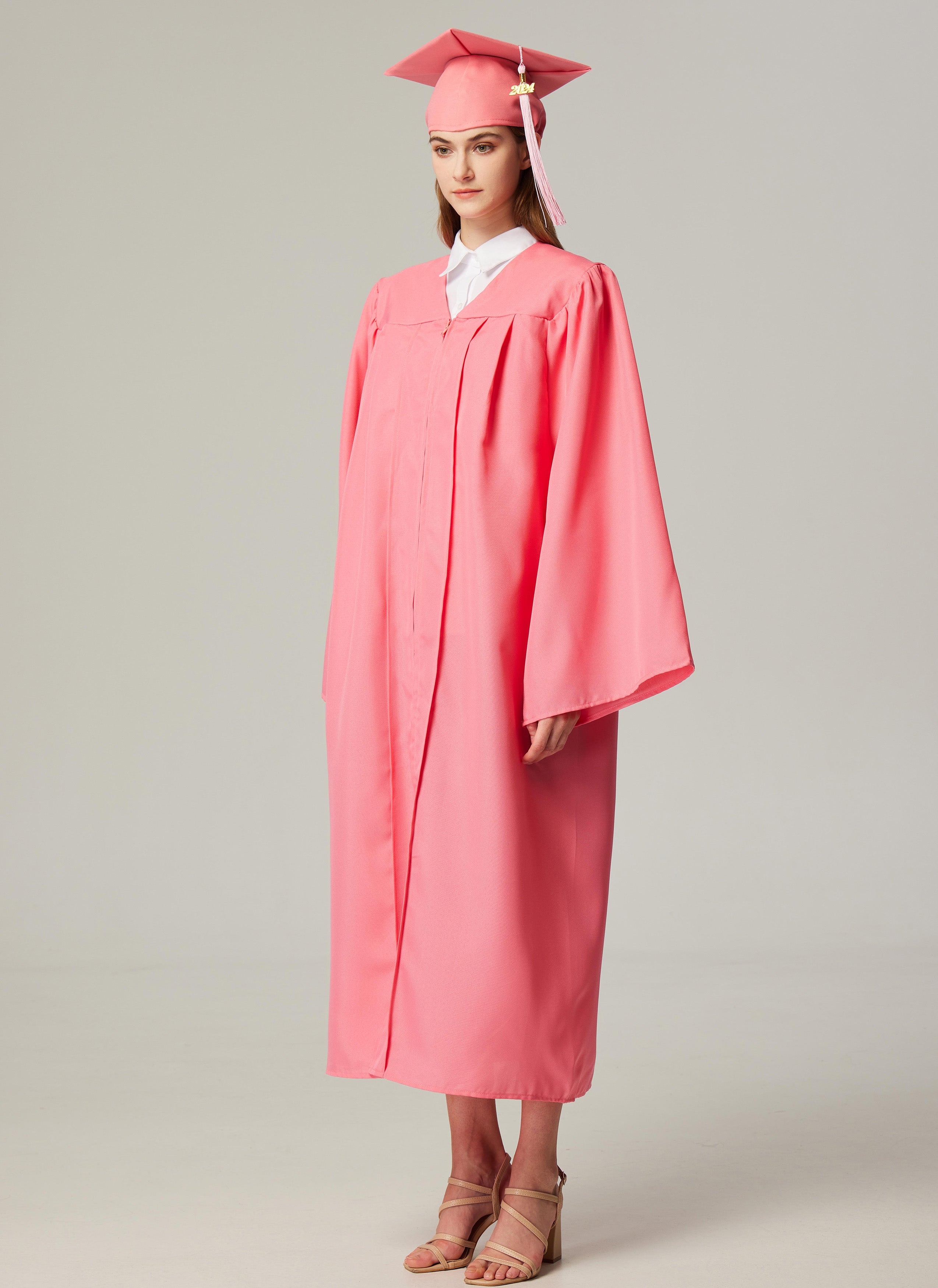 GraduationService Unisex  Matte Graduation Cap & Gown with Tassel 2025 Year Charm Rich Color