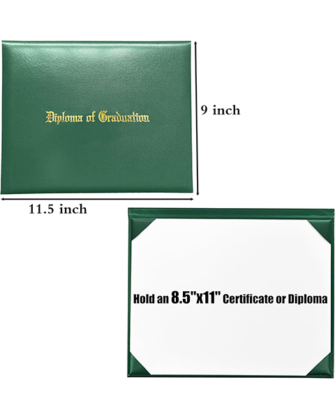 Smooth Graduation Diploma Cover Imprinted "Diploma of Graduation" Certificate Cover 8 1/2" x 11"