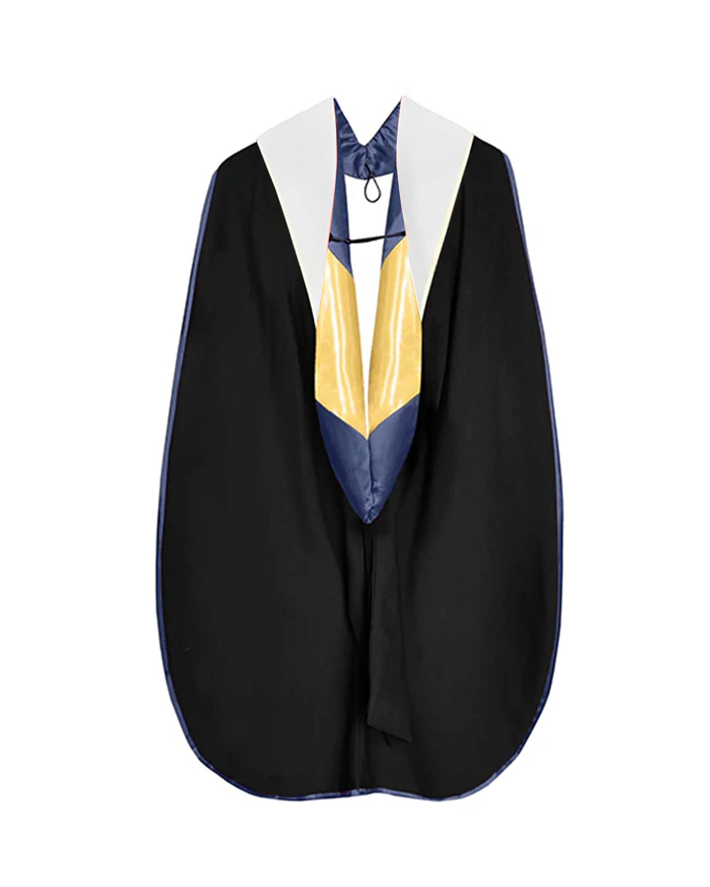 Customized  Doctoral Graduation Hood with Gold Piping