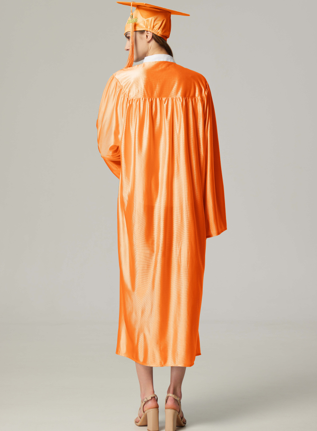 Unisex  Shiny Graduation Cap & Gown with Tassel 2025 Year Charm Rich Color