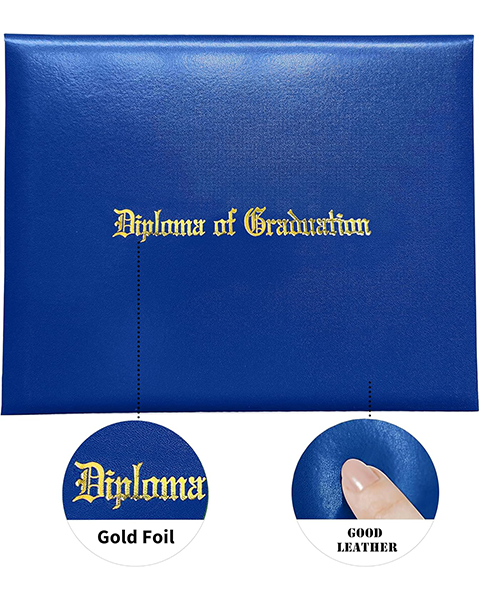 Smooth Graduation Diploma Cover Imprinted "Diploma of Graduation" Certificate Cover 8 1/2" x 11"