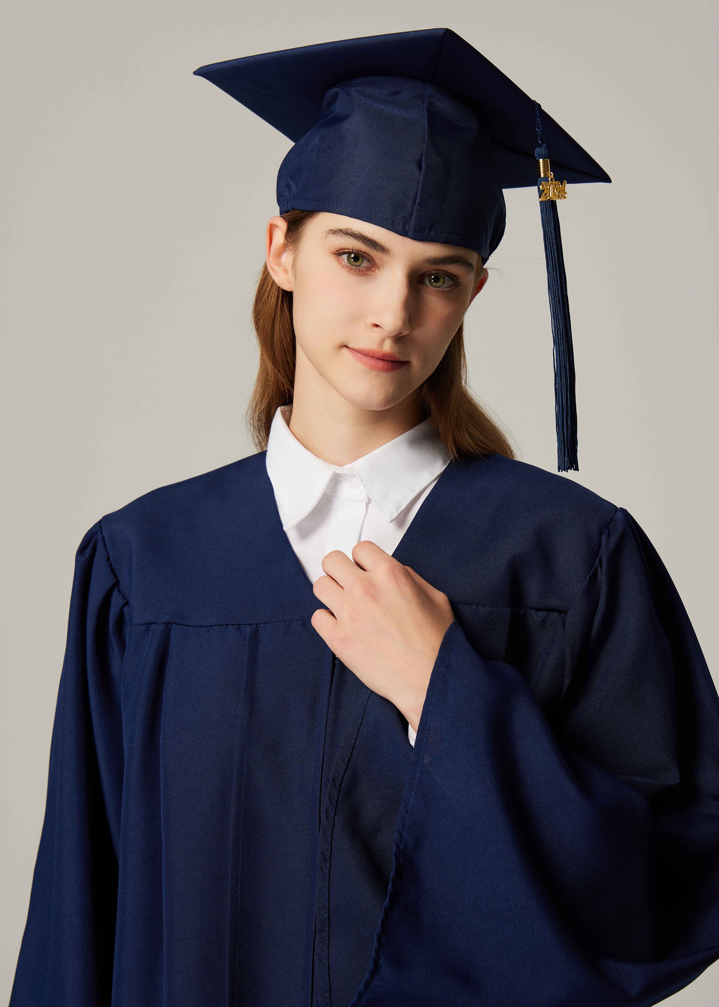 GraduationService Unisex  Matte Graduation Cap & Gown with Tassel 2025 Year Charm Rich Color