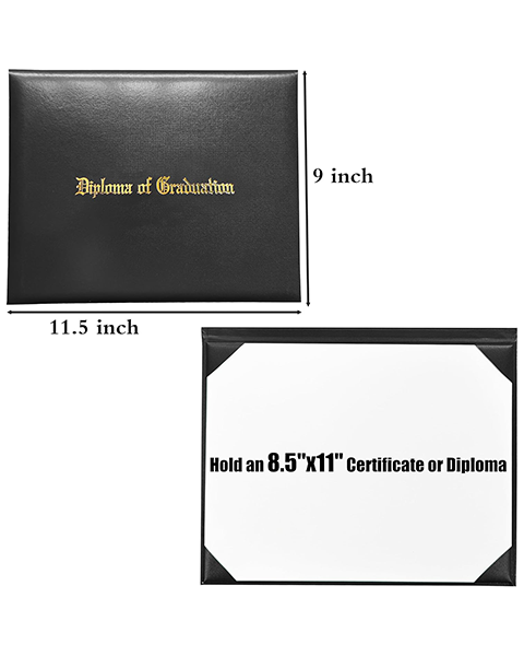 Smooth Graduation Diploma Cover Imprinted "Diploma of Graduation" Certificate Cover 8 1/2" x 11"