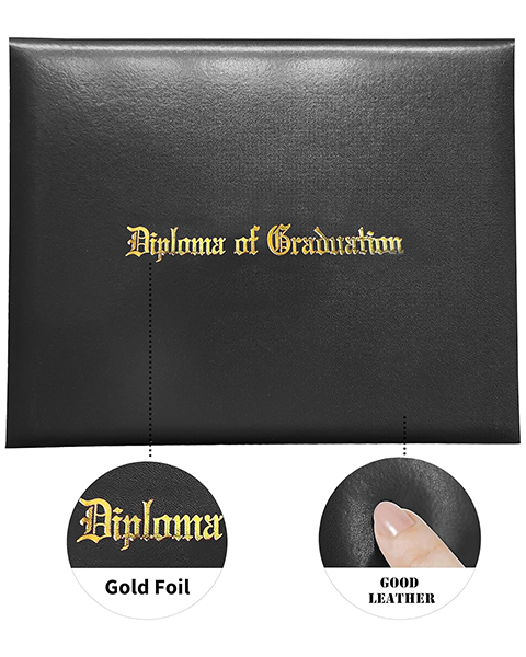 Smooth Graduation Diploma Cover Imprinted "Diploma of Graduation" Certificate Cover 8 1/2" x 11"