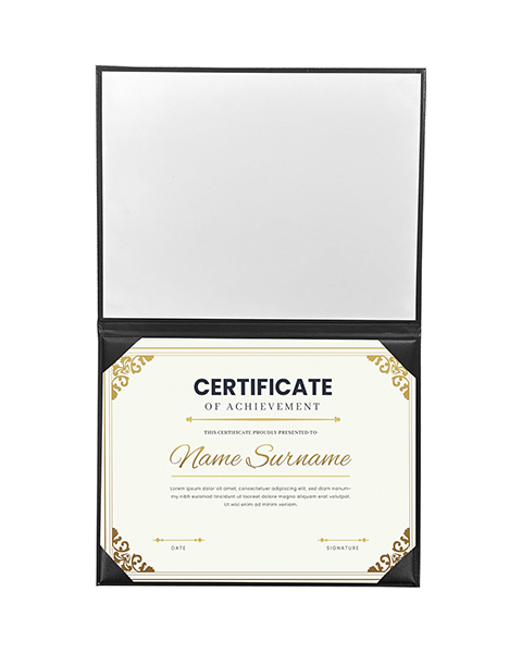 Smooth Graduation Diploma Cover Imprinted "Diploma of Graduation" Certificate Cover 8 1/2" x 11"