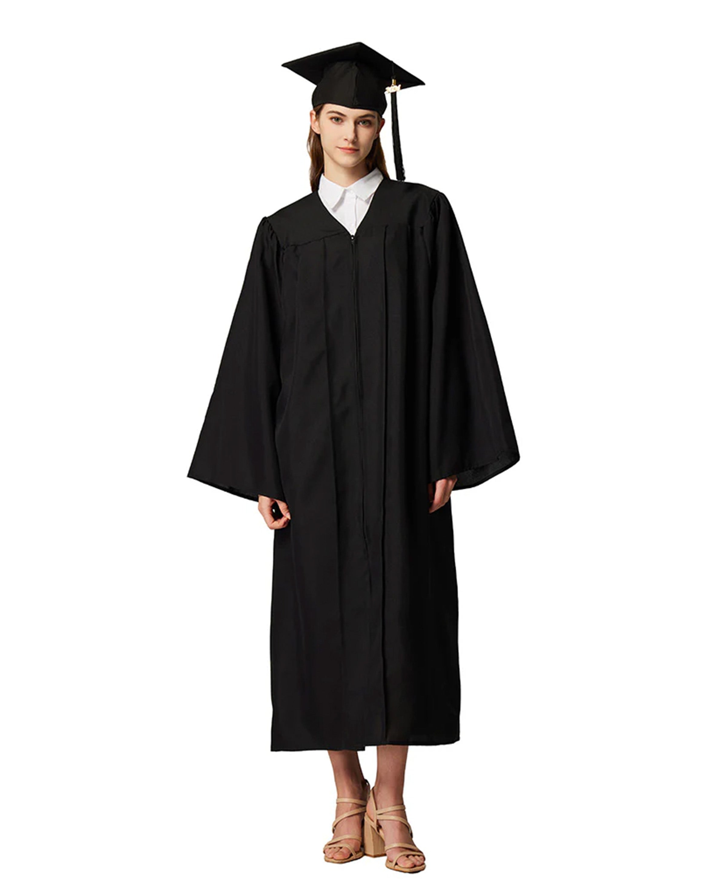 GraduationService Unisex  Matte Graduation Cap & Gown with Tassel 2025 Year Charm Rich Color