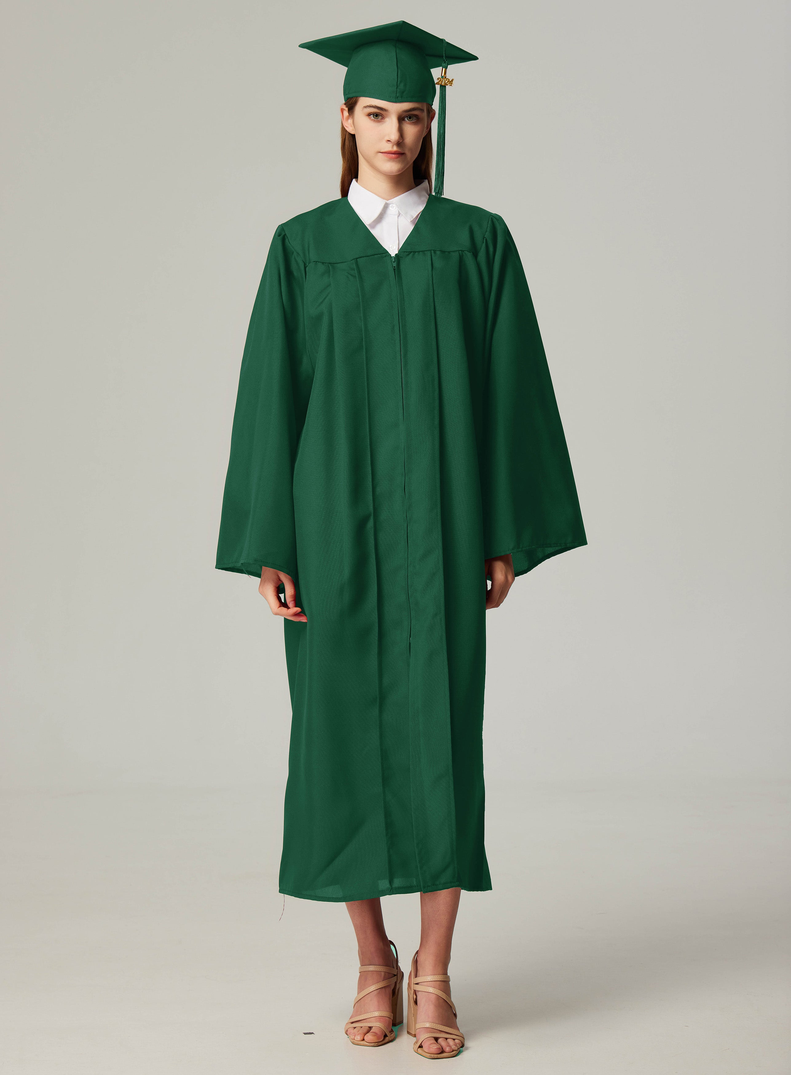 GraduationService Unisex  Matte Graduation Cap & Gown with Tassel 2025 Year Charm Rich Color