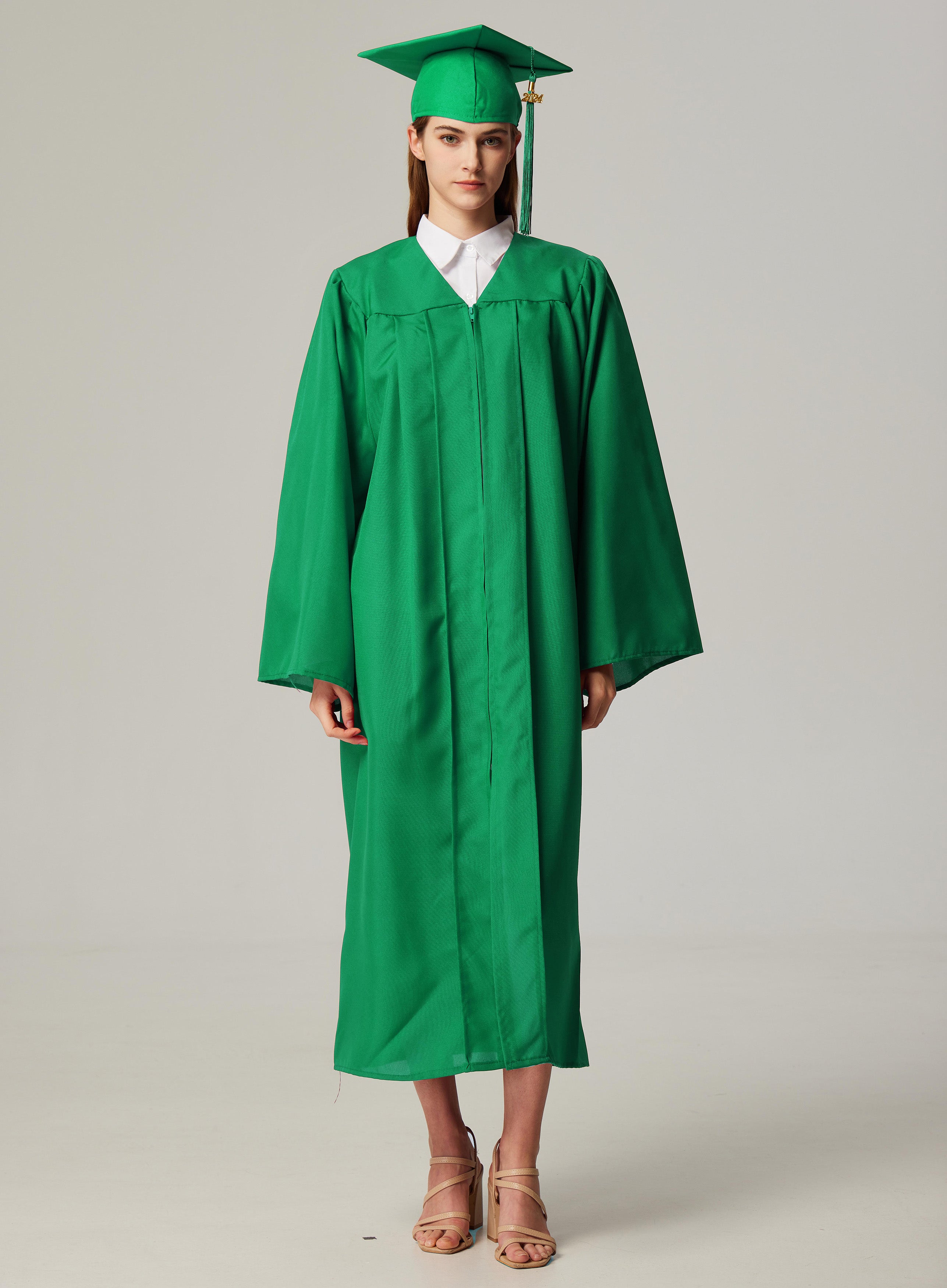 GraduationService Unisex  Matte Graduation Cap & Gown with Tassel 2025 Year Charm Rich Color