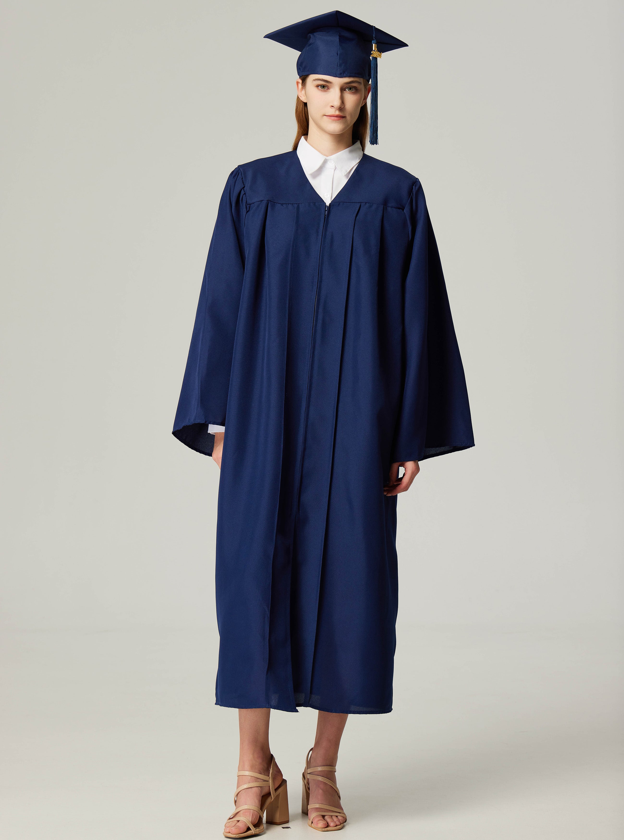 GraduationService Unisex  Matte Graduation Cap & Gown with Tassel 2025 Year Charm Rich Color