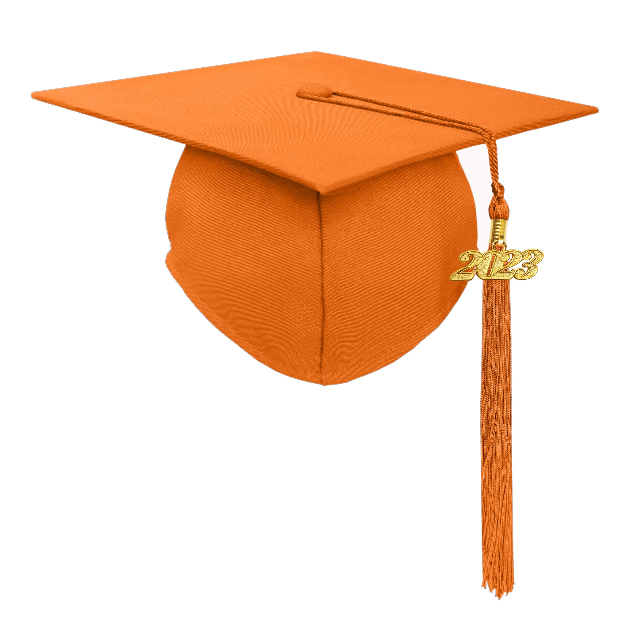 Unisex Adult Matte Graduation Cap with Graduation Tassel Charm 2024（Orange）