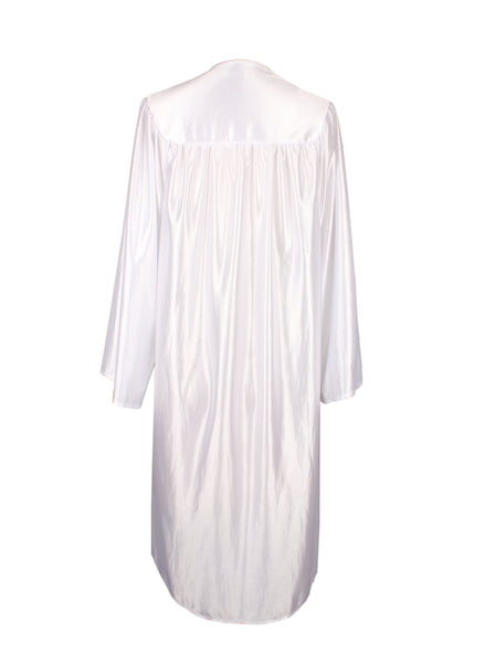 Unisex Shiny Graduation Gown|Choir Robe for Church|Cosplay Costume （White）