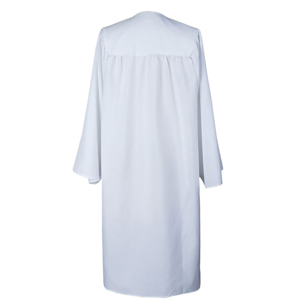 Unisex  Matte Graduation Gown|Choir Robe for Church|Cosplay Costume （White）