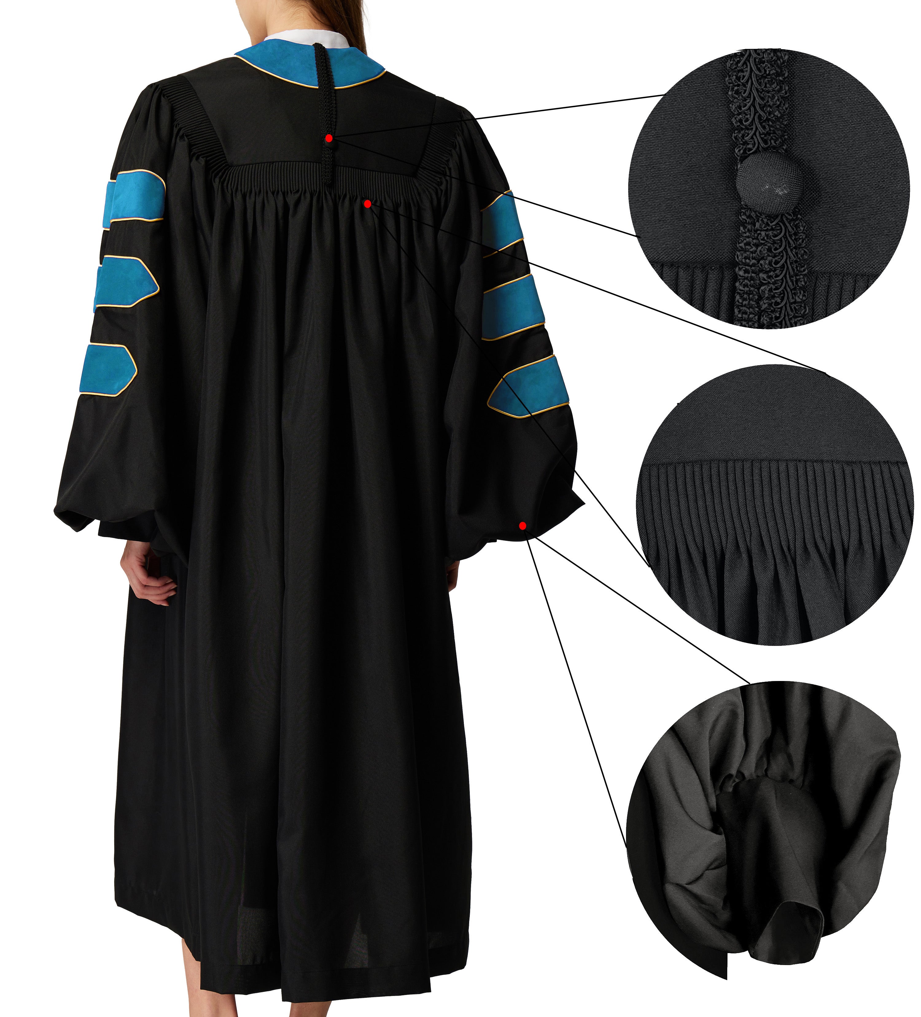 MyGradDay Unisex Deluxe Doctor of Divinity Clergy Robes  Doctorate pulpit robes with Gold Piping Available for Customization