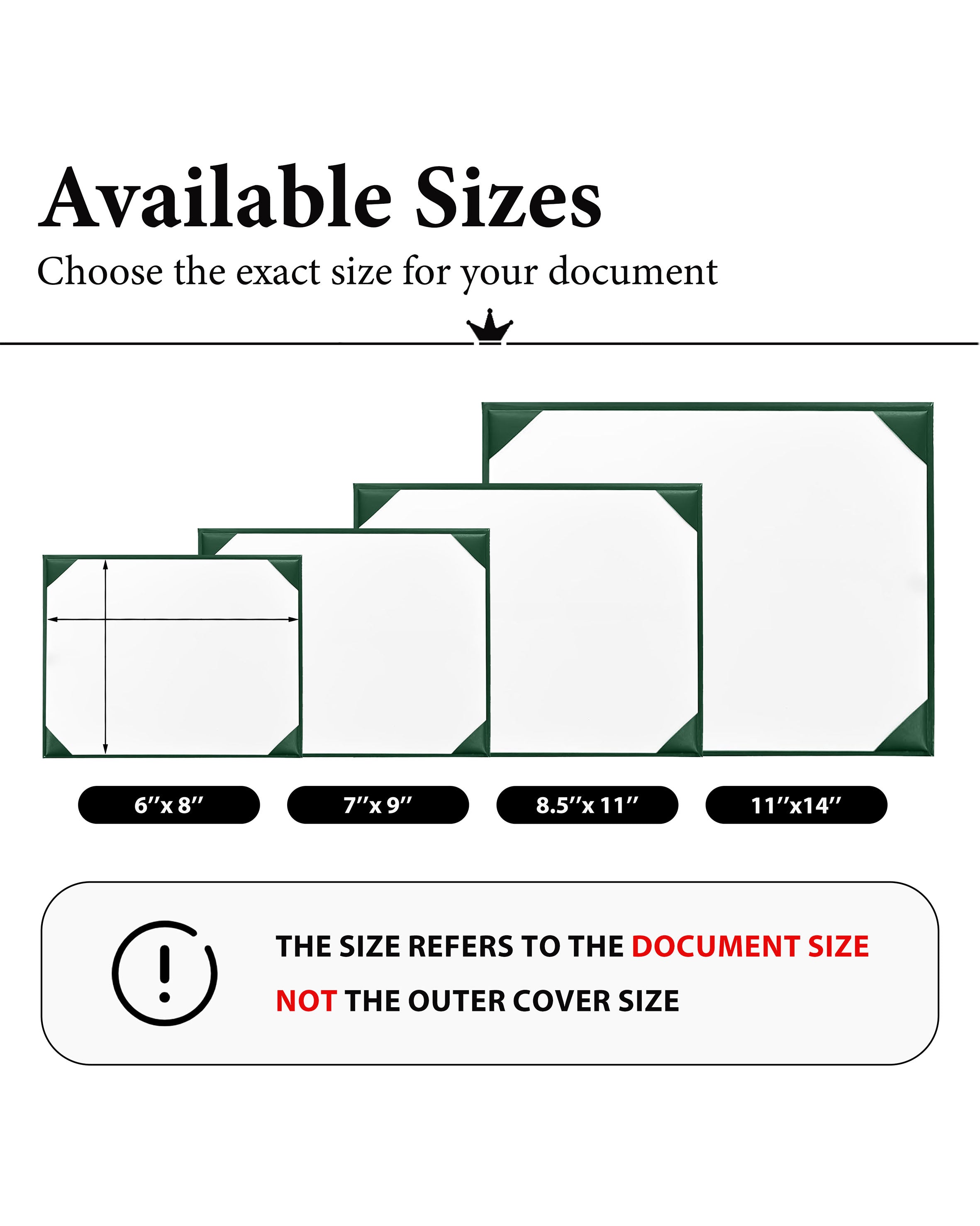 Diploma Cover 6" x 8" 7" x 9" 8.5" x 11" 11" x 14" Graduation Certificate Holder
