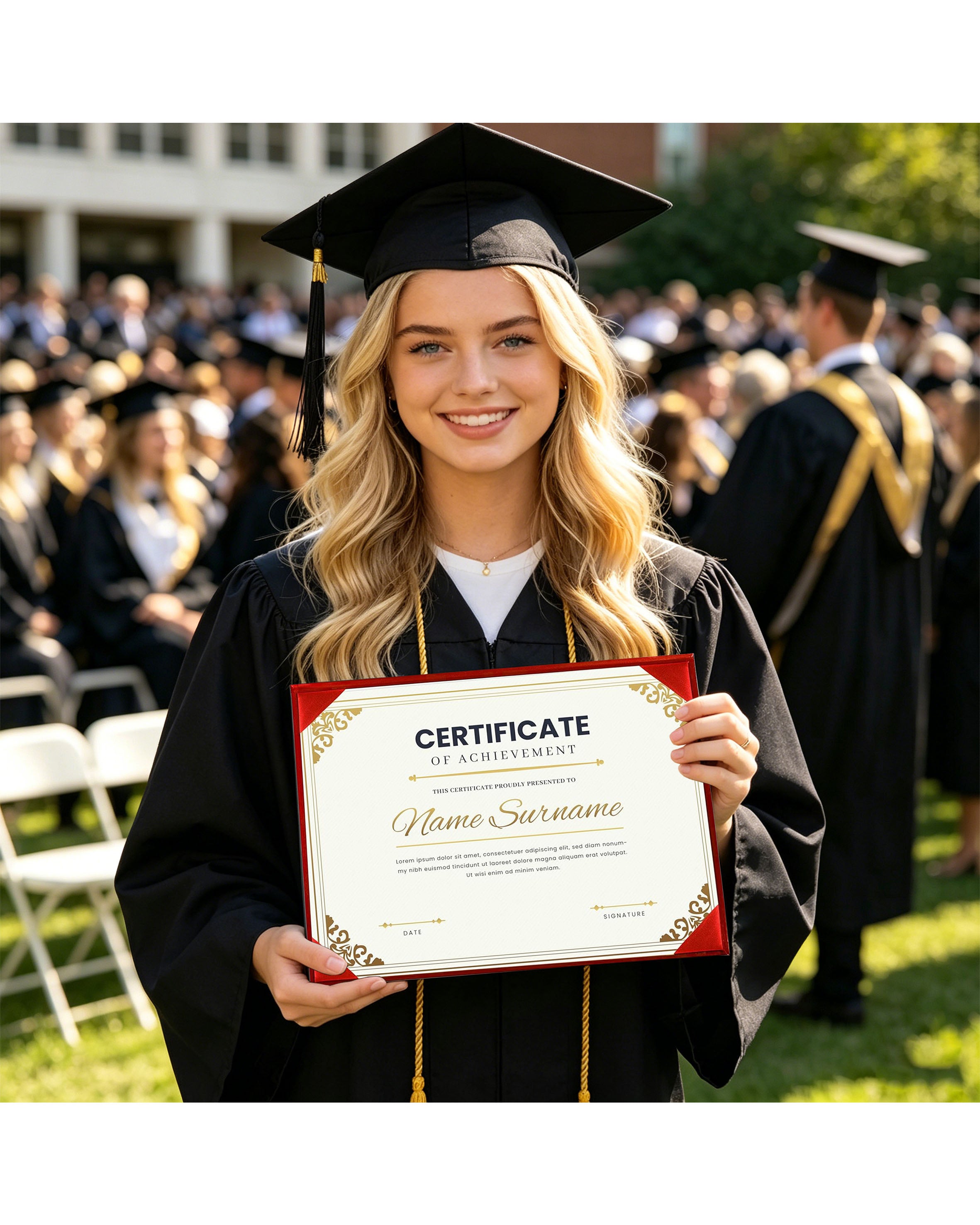 Diploma Cover 6" x 8" 7" x 9" 8.5" x 11" 11" x 14" Graduation Certificate Holder