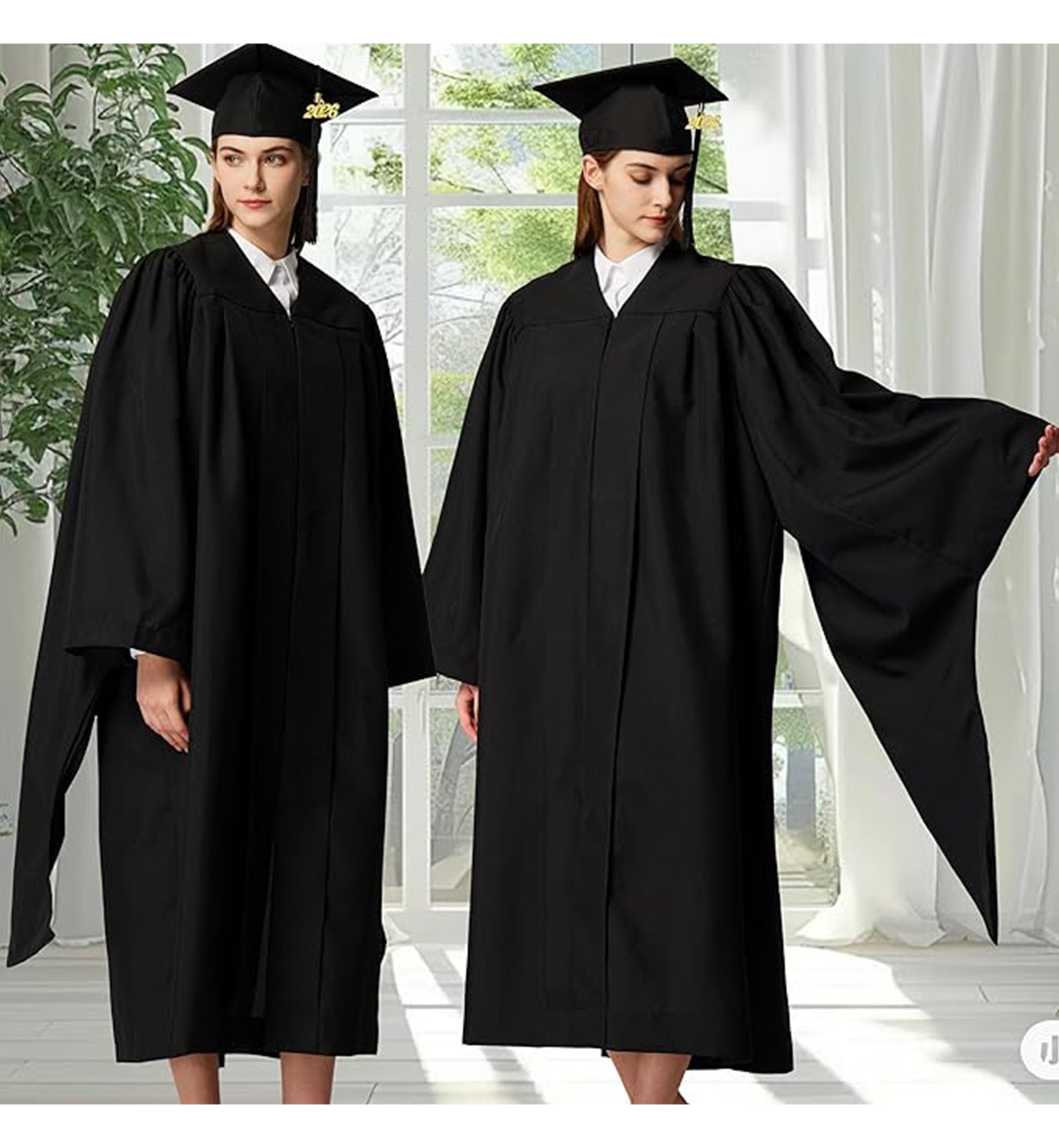 MyGradDay Unisex Master Graduation Gown Cap and Hood Master Regalia with 2026 Tassel