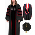 Customized Doctoral Graduation Gown Black-8S Tam & Black Hood MyGradDay