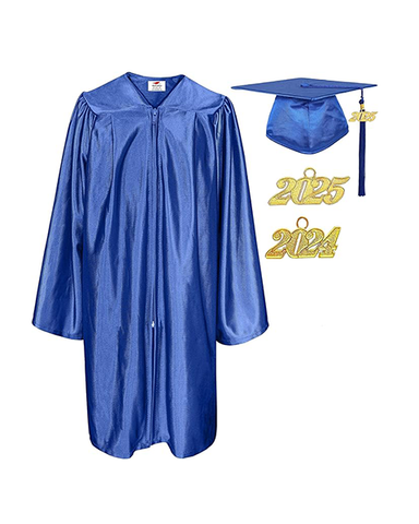 Shiny Preschool and Kindergarten Graduation Gown & Cap Tassel with 2025 Year Charm