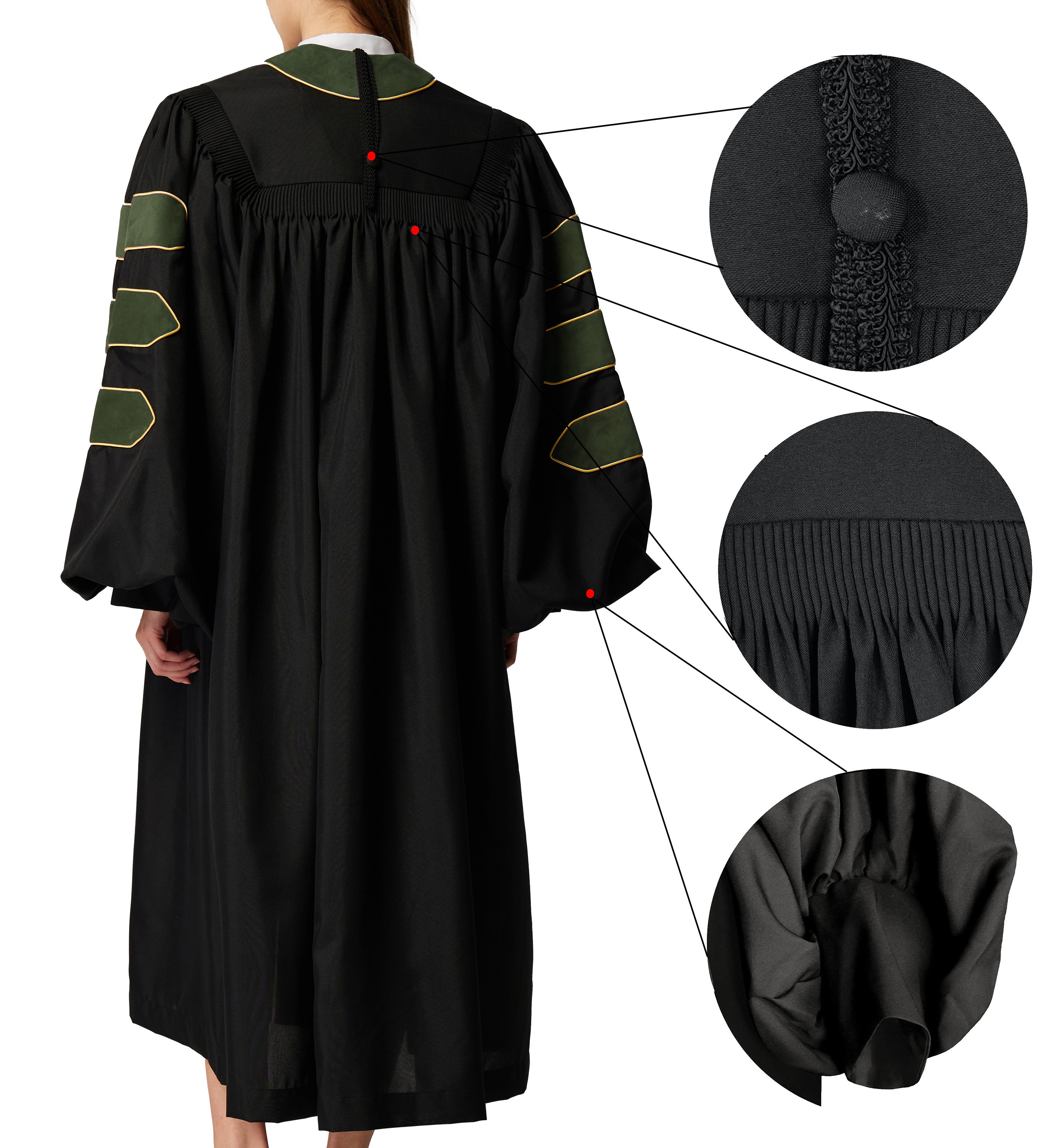 MyGradDay Unisex Deluxe Doctor of Divinity Clergy Robes  Doctorate pulpit robes with Gold Piping Available for Customization