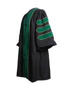 Deluxe Doctoral Graduation Gown with Gold Piping Plus Doctoral Tam and Doctoral Hood  Package