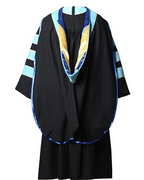 Deluxe Doctoral Graduation Gown with Gold Piping Plus Doctoral Tam and Doctoral Hood  Package