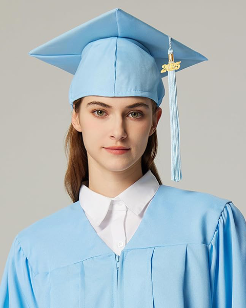 MyGradDay Unisex Adult Matte Graduation Cap with 2024 2025 Tassel Year Charm for High School & Bachelor